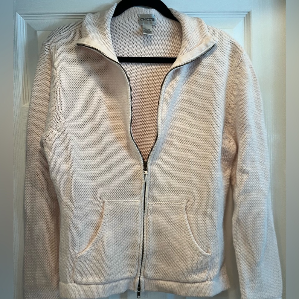 Chico's pale pink Textured Knit Sweater